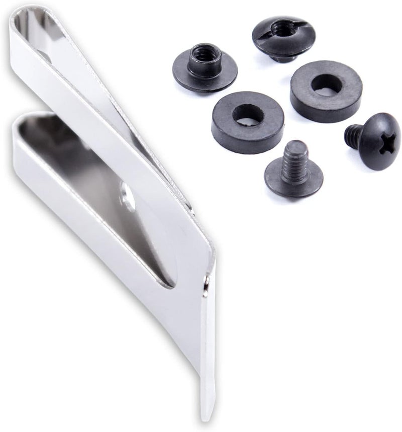 Holstex HolsterSmith Universal Metal Belt Clip - fits up to 2.0 inch Belts - Nickel & Black Finish – with Mounting Hardware - Image 2